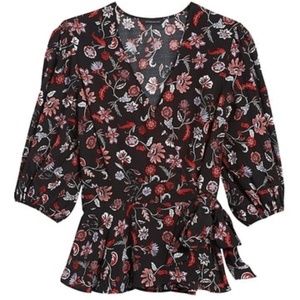 Banana Republic wrap peplum top NWT